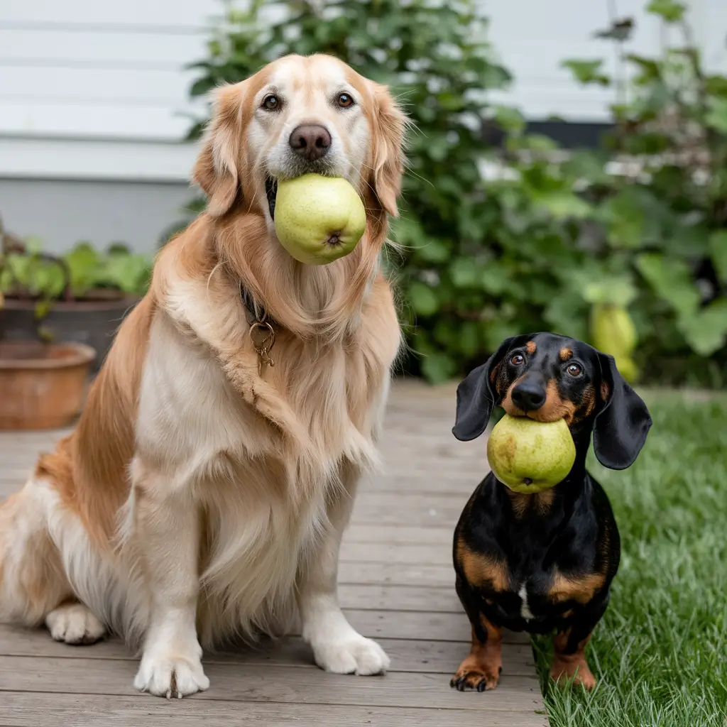 Dogs eat Pears