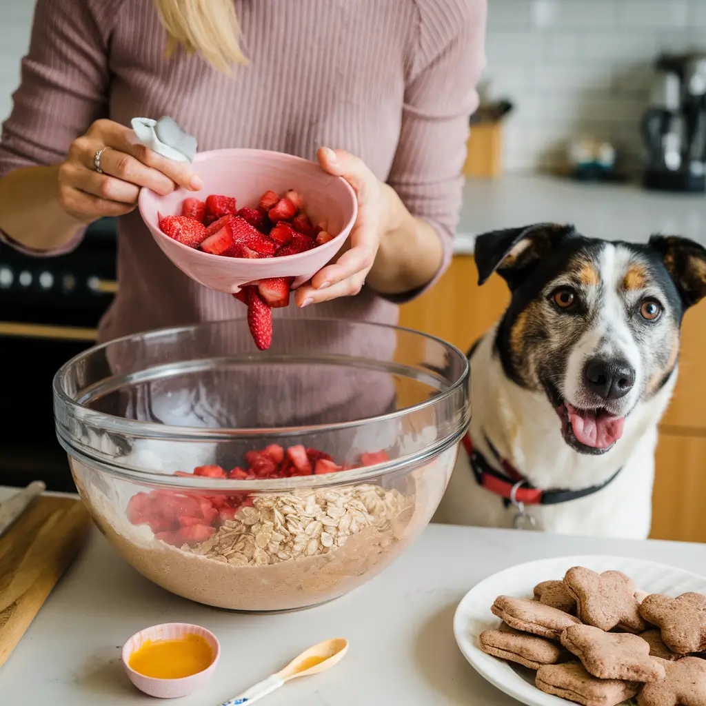 Strawberry Oatmeal Dog Biscuits
